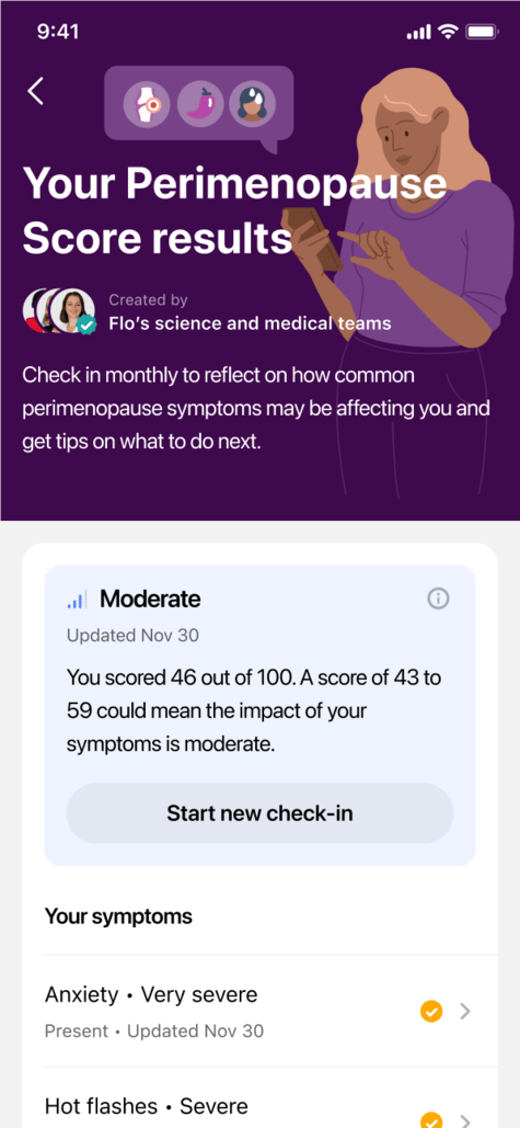 Web Image-Peri title Screenshot of the Flo app